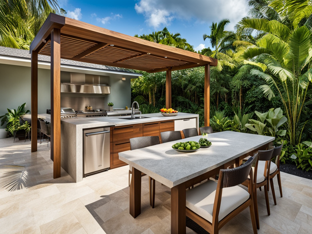 Outdoor Kitchen Countertop  Made of Limestone