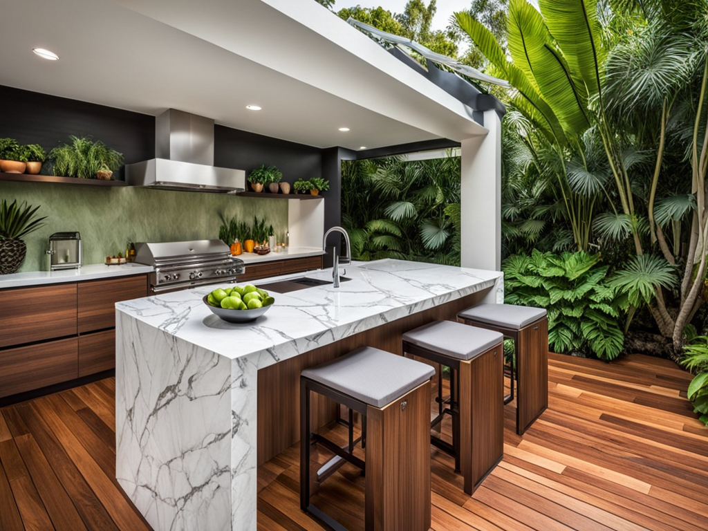 marble­ material For Outdoor Kitchen Countertop